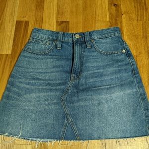 Denim high rise mini skirt